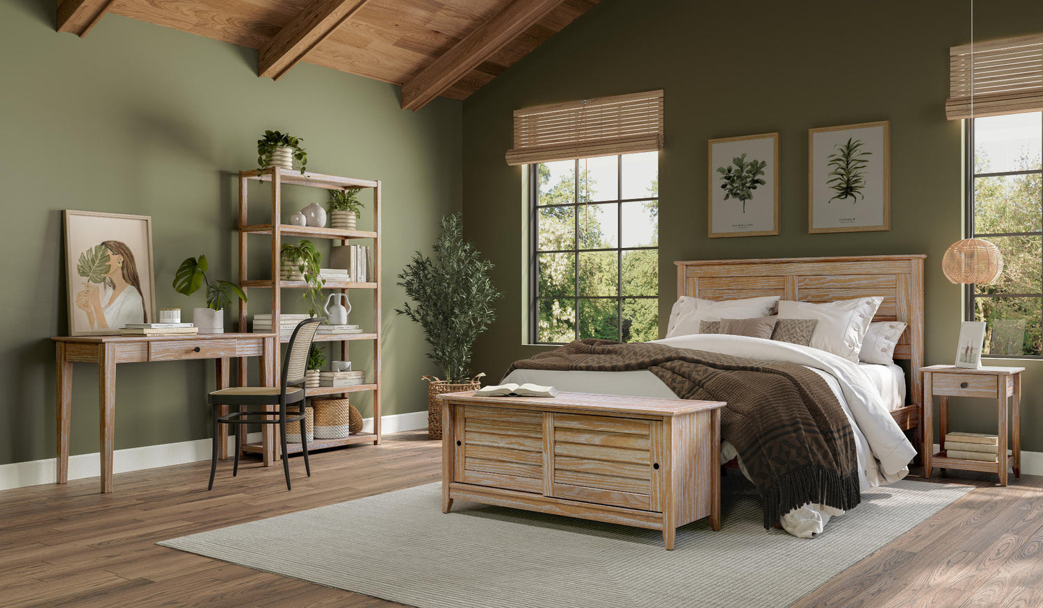 Greenport Bedroom Set in Brushed White