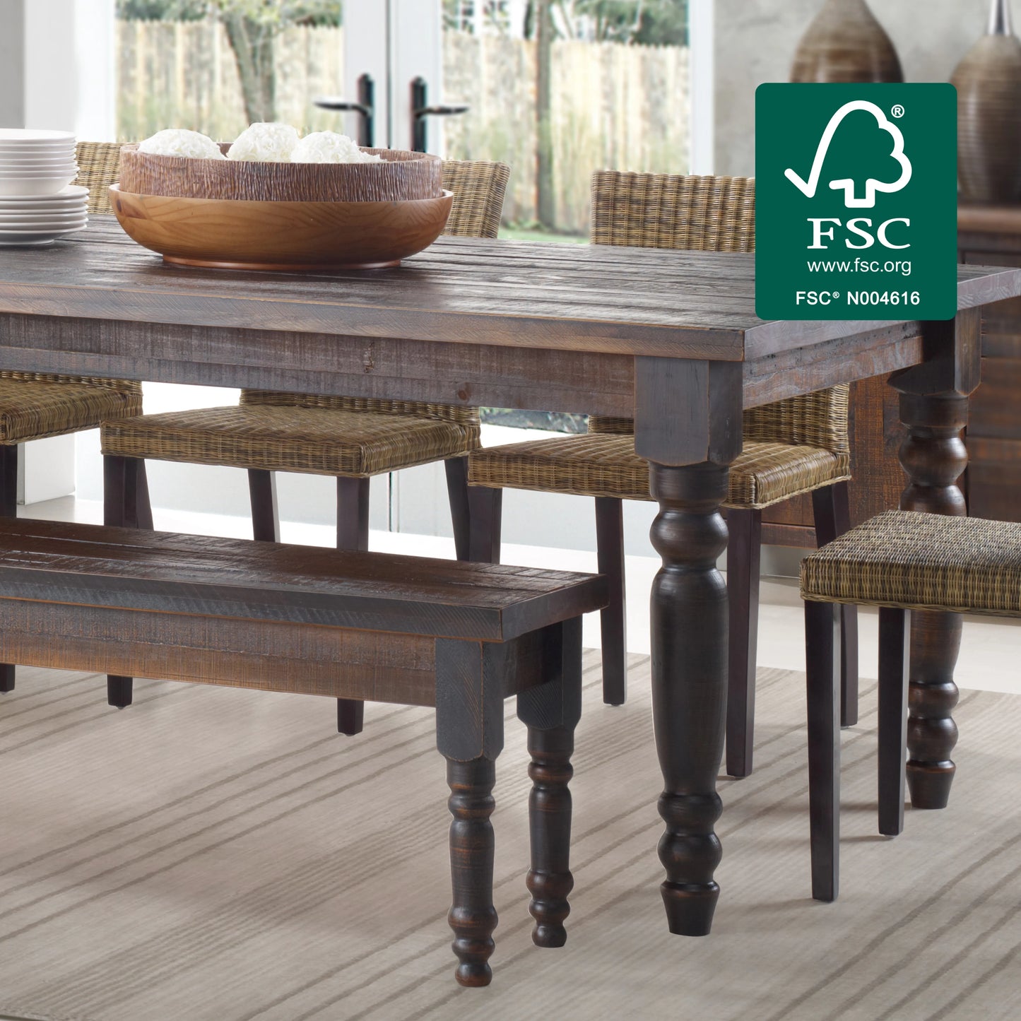 Valerie Solid Wood Bench