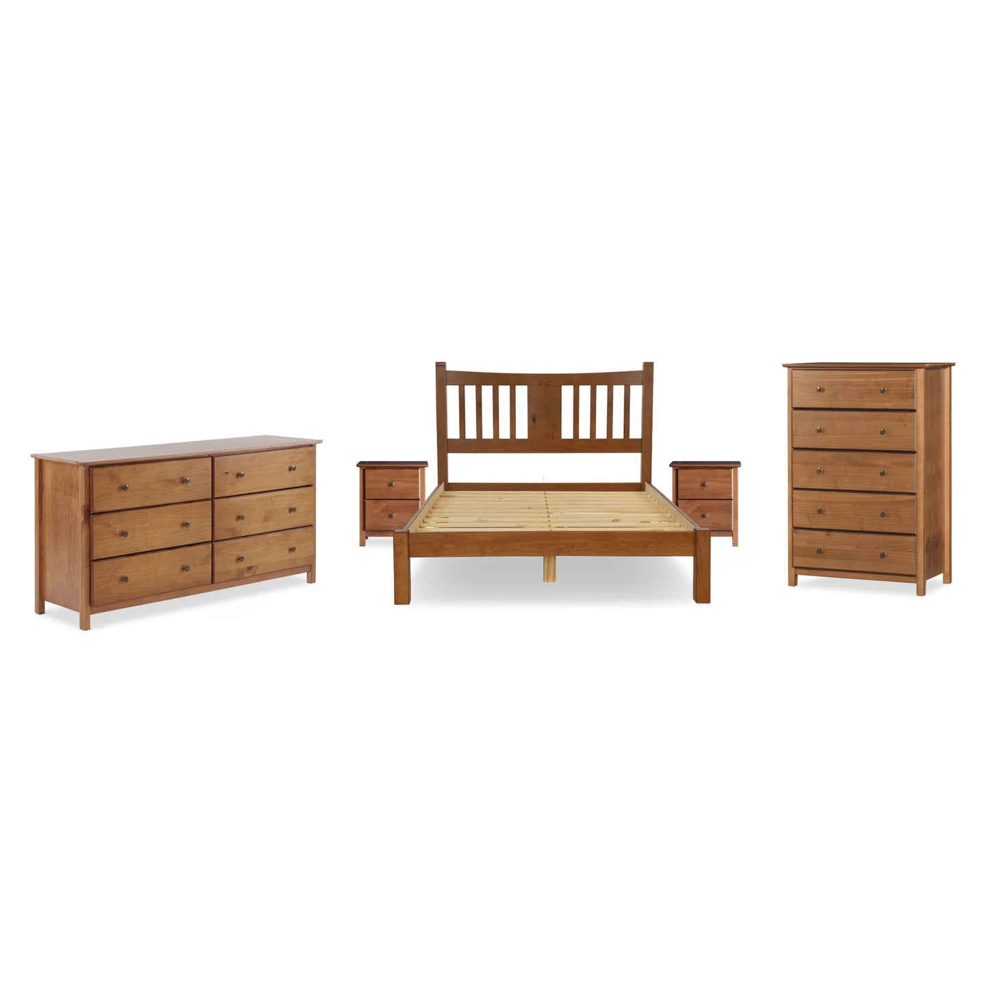 Shaker Slat Platform Bedroom Set (5-piece)