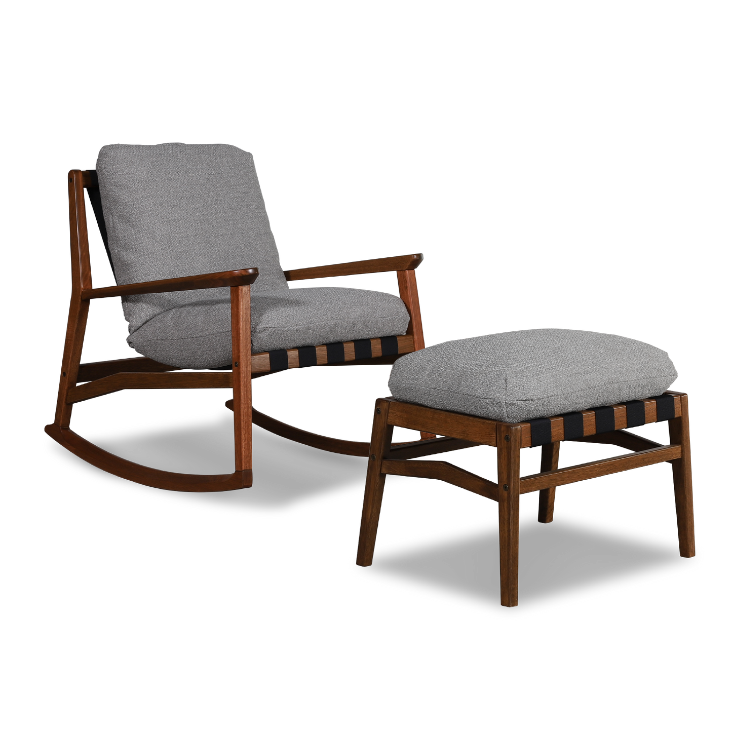 Mid Century Rocking Chair + Ottoman