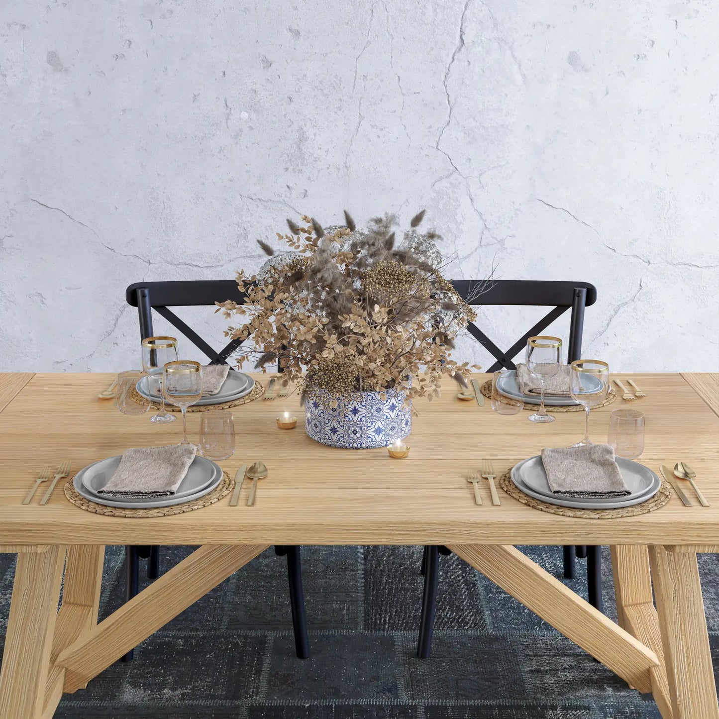 Cascais 72" Table & Bench Dining Set (3-piece)