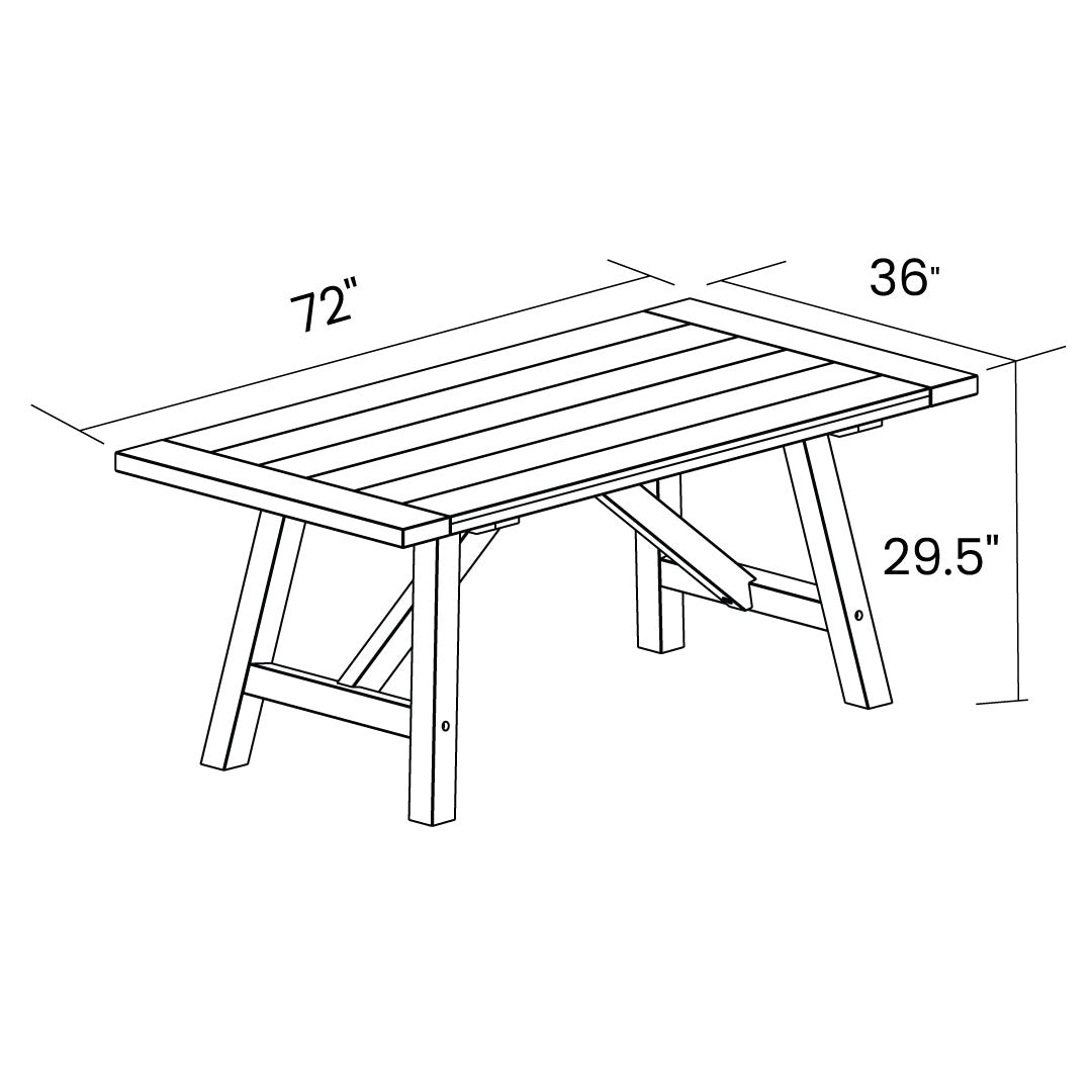 Cascais 72" Rectangular Dining Table