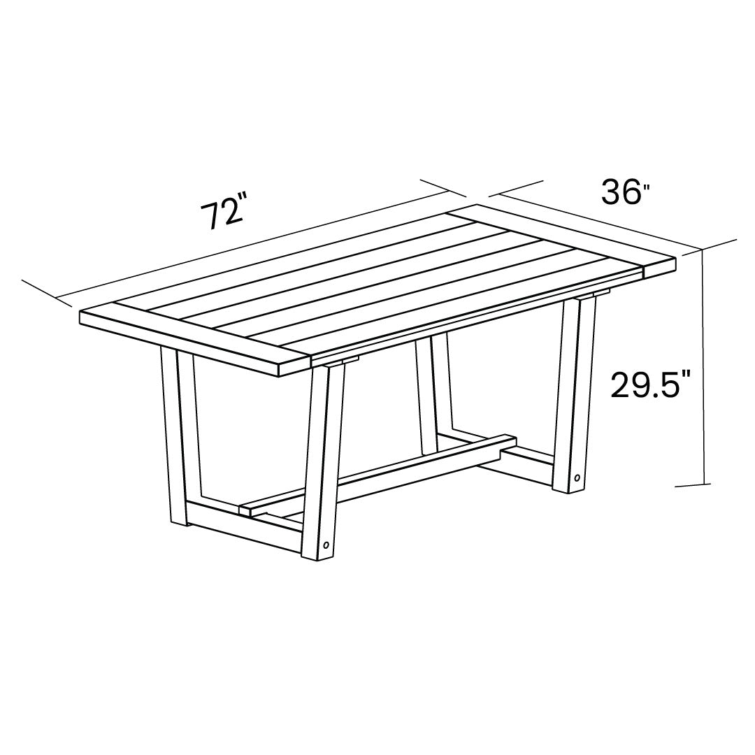 Cascais 72" Rectangular Dining Table