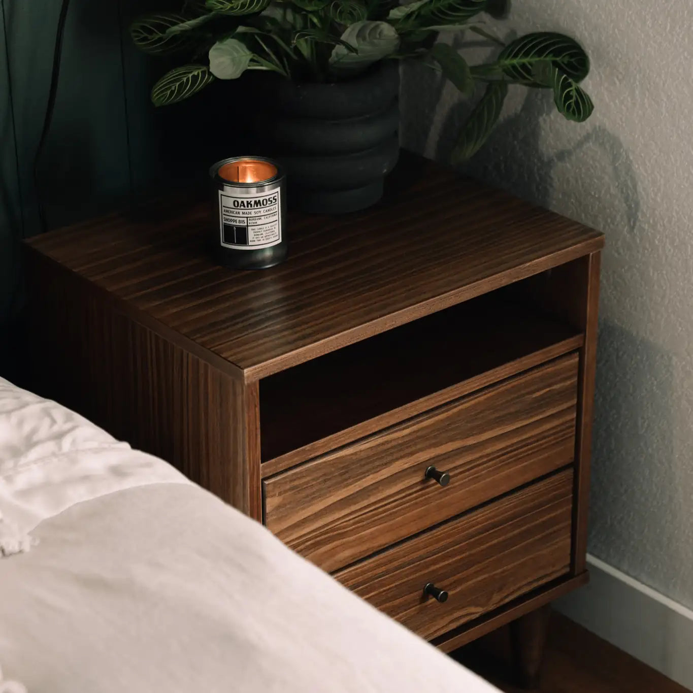 Mid Century Two-Drawer Nightstand