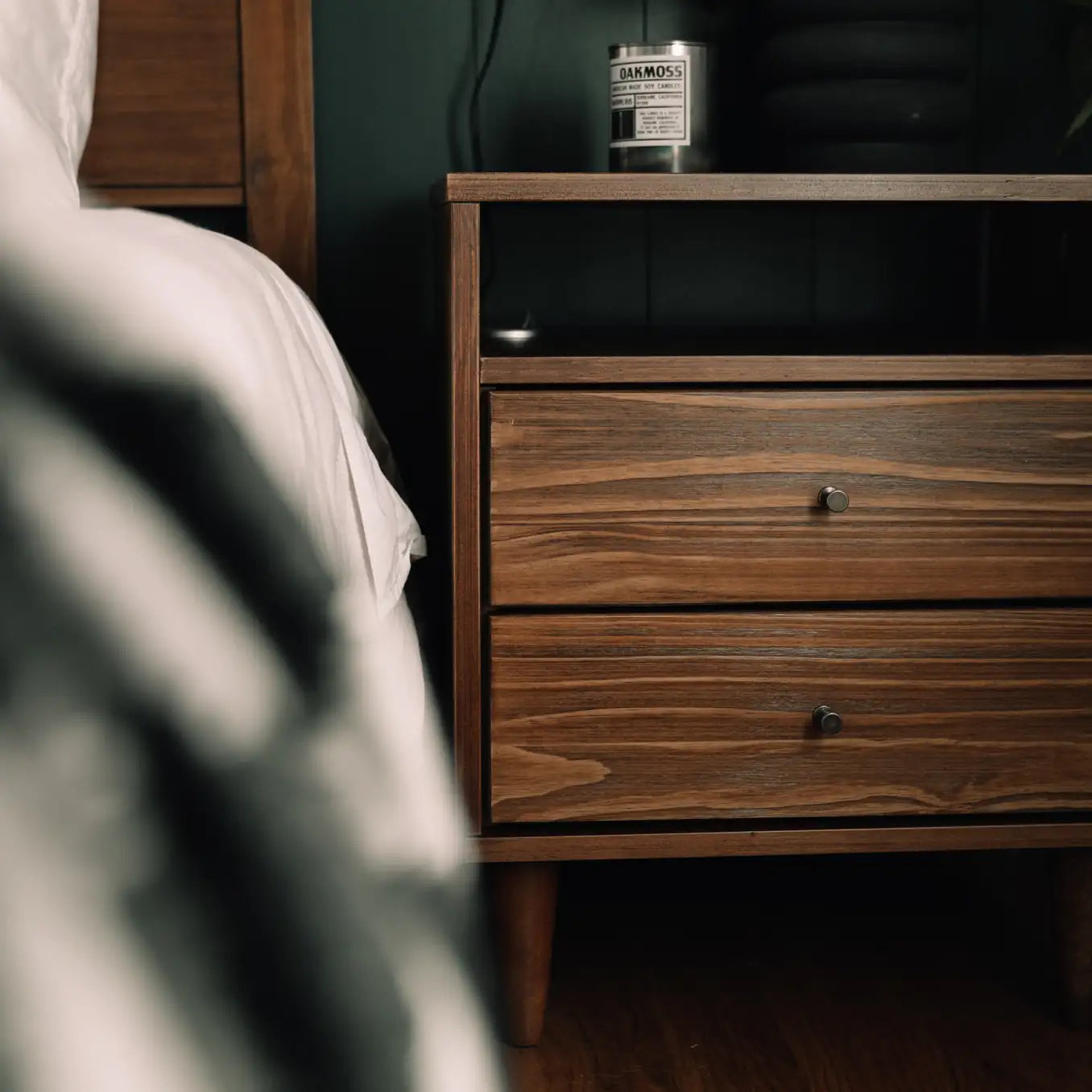 Mid Century Two-Drawer Nightstand