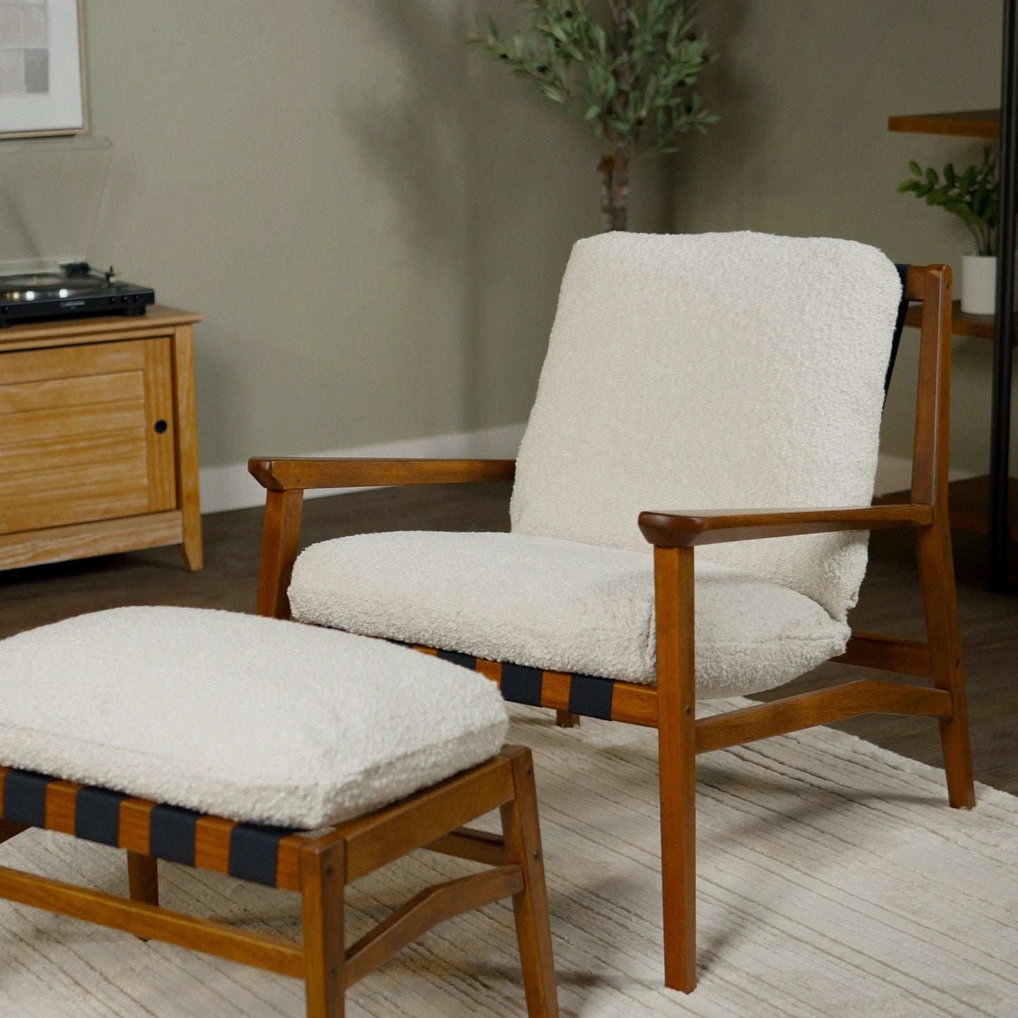 Mid Century Lounge Chair + Ottoman