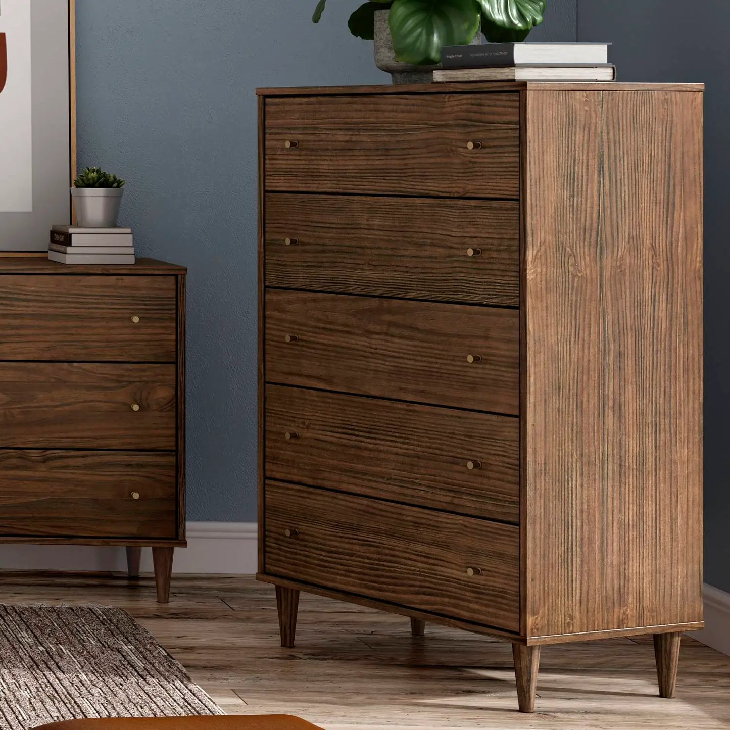 Mid Century Spindle Bedroom Set (5-Piece)