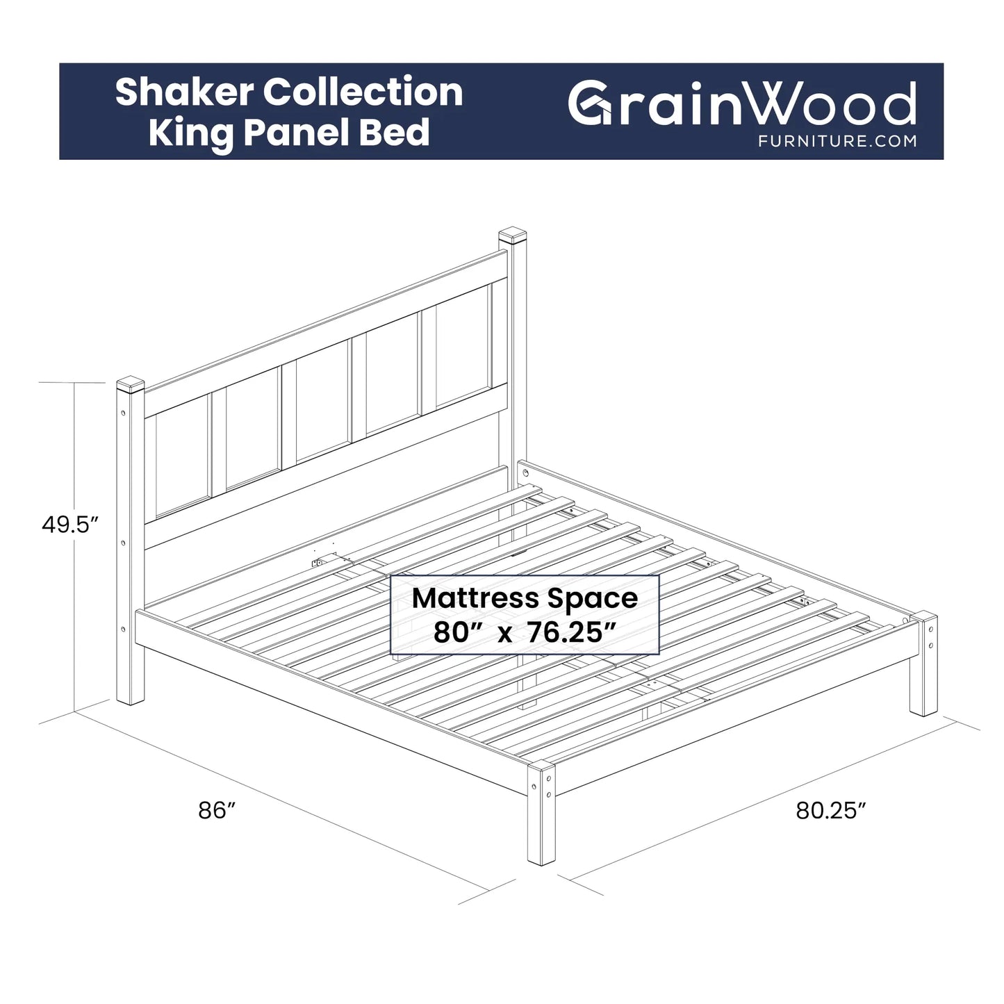 Shaker Panel Platform Bed