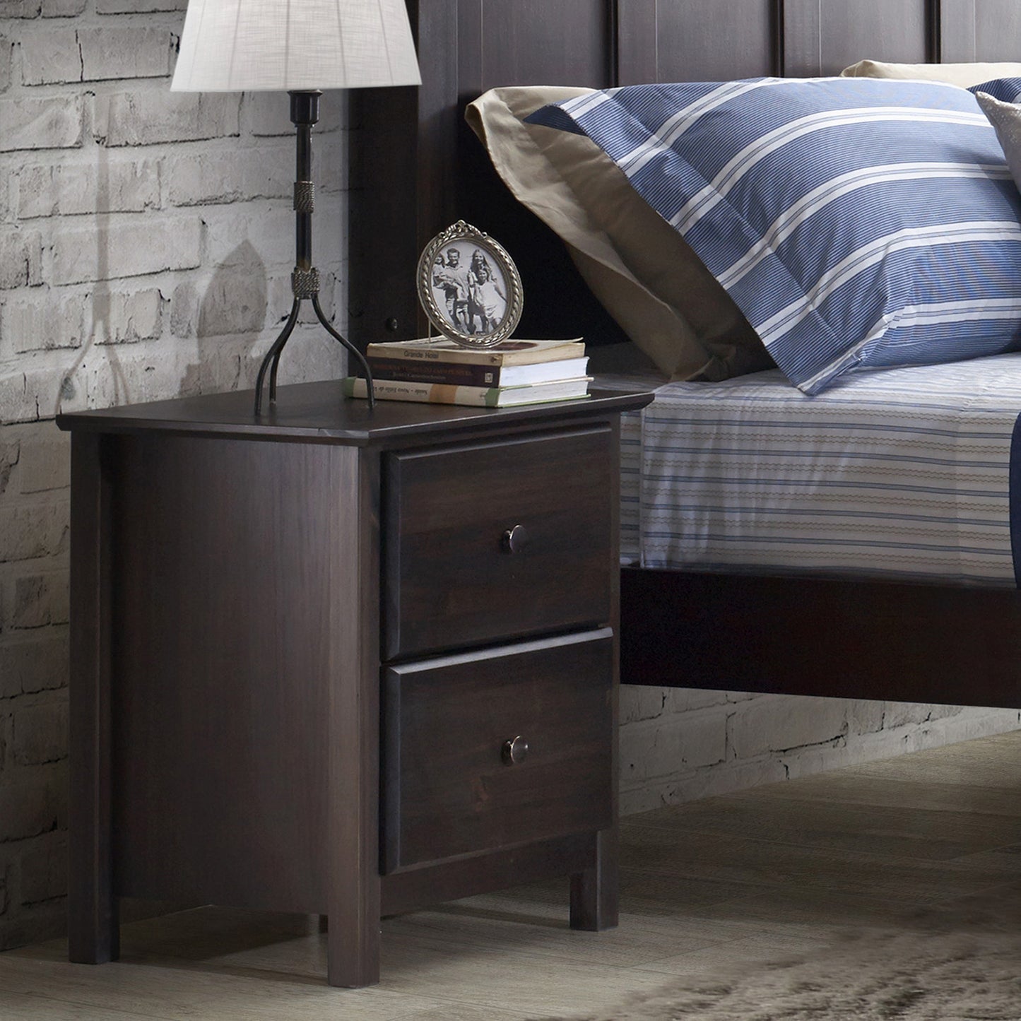 Shaker 2-Drawer Nightstand - Expresso - Grain Wood Furniture - 4