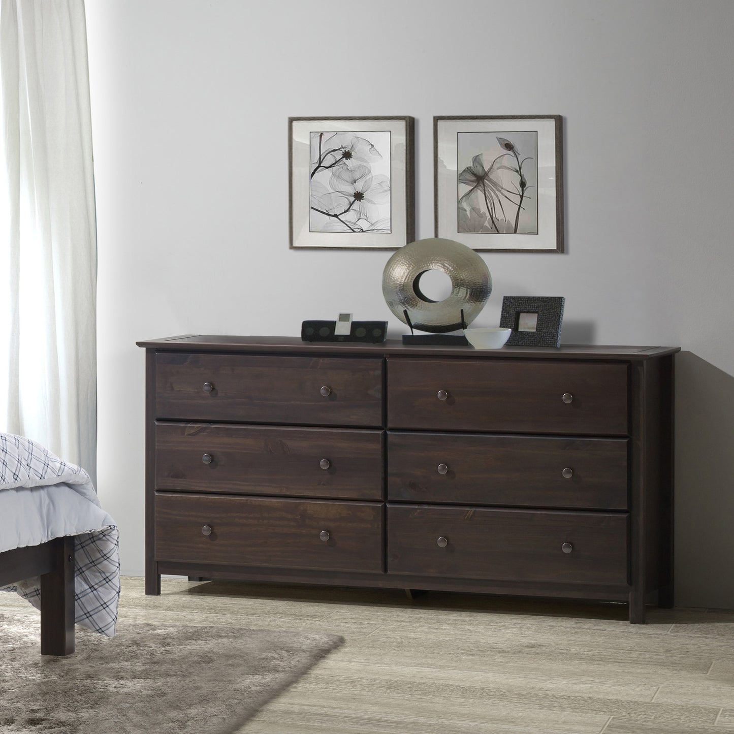 Shaker 6-Drawer Dresser - Expresso - Grain Wood Furniture - 5