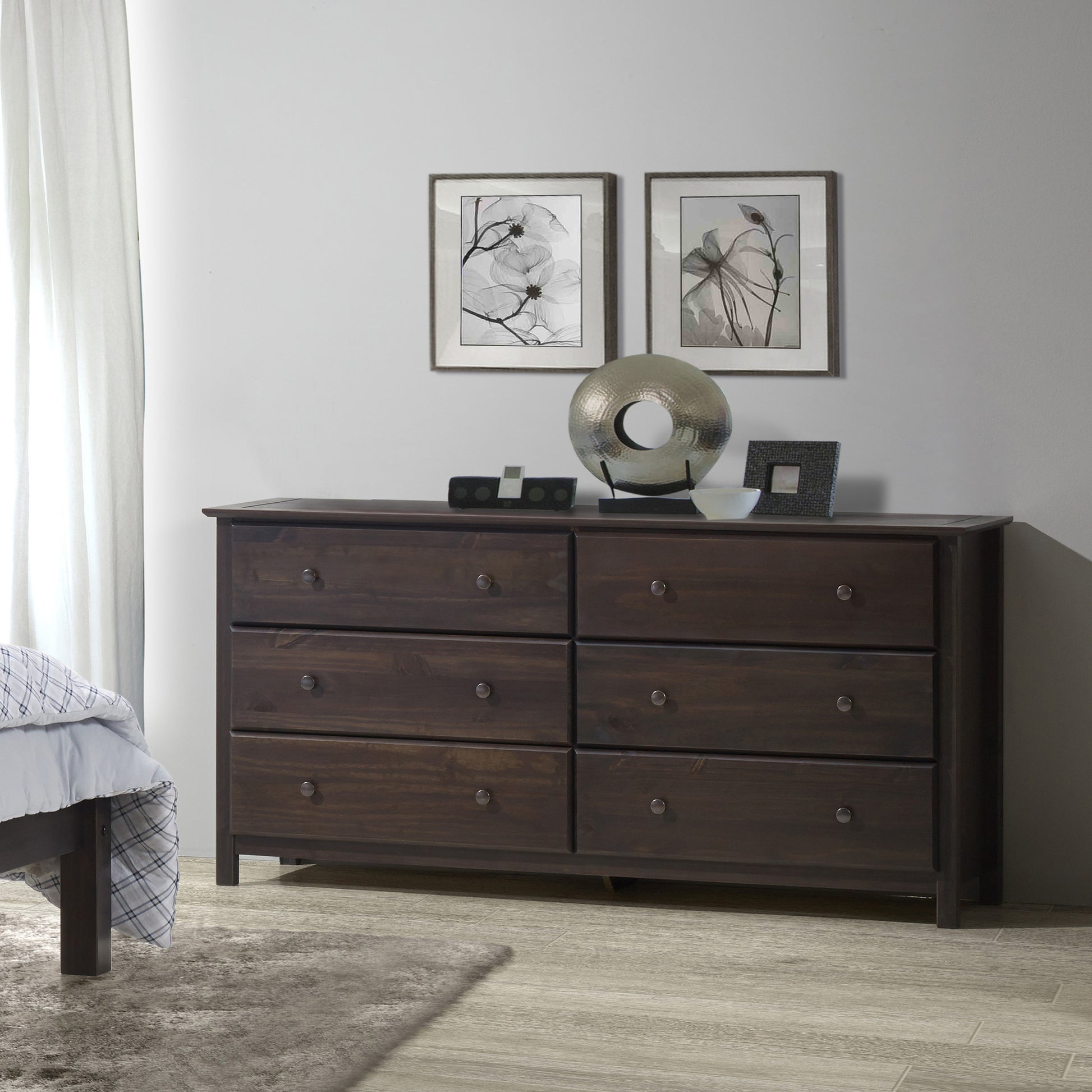 Shaker 6-Drawer Dresser - Expresso - Grain Wood Furniture - 5