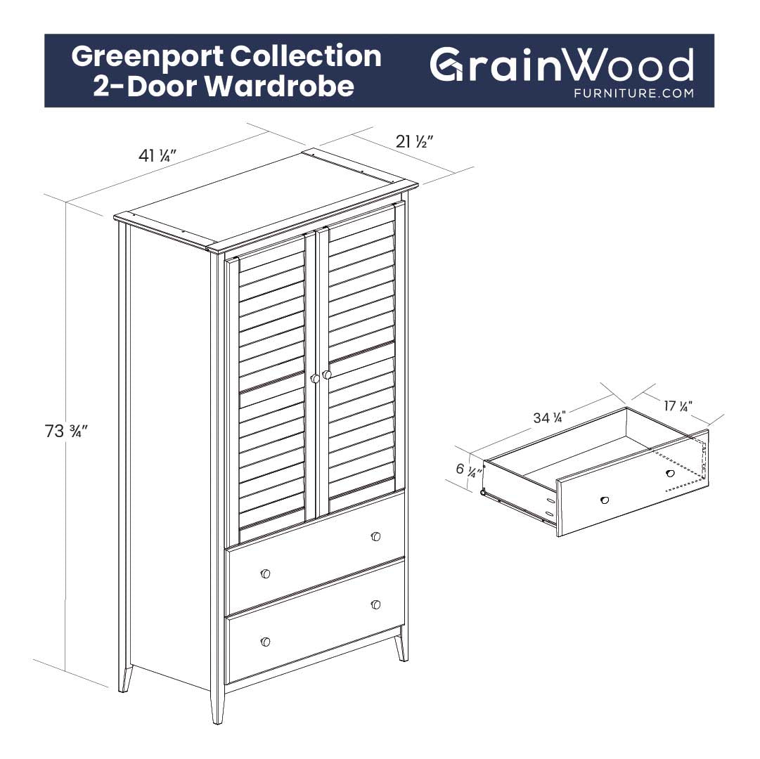 Greenport 2-Door Wardrobe