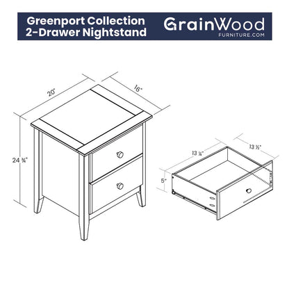 Greenport 2-Drawer Nightstand