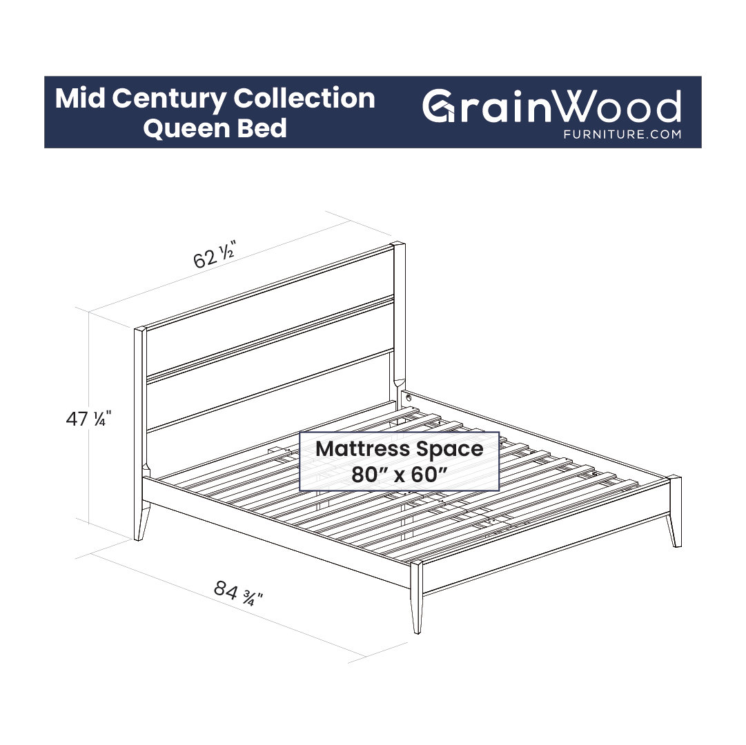 Mid Century Panel Bed