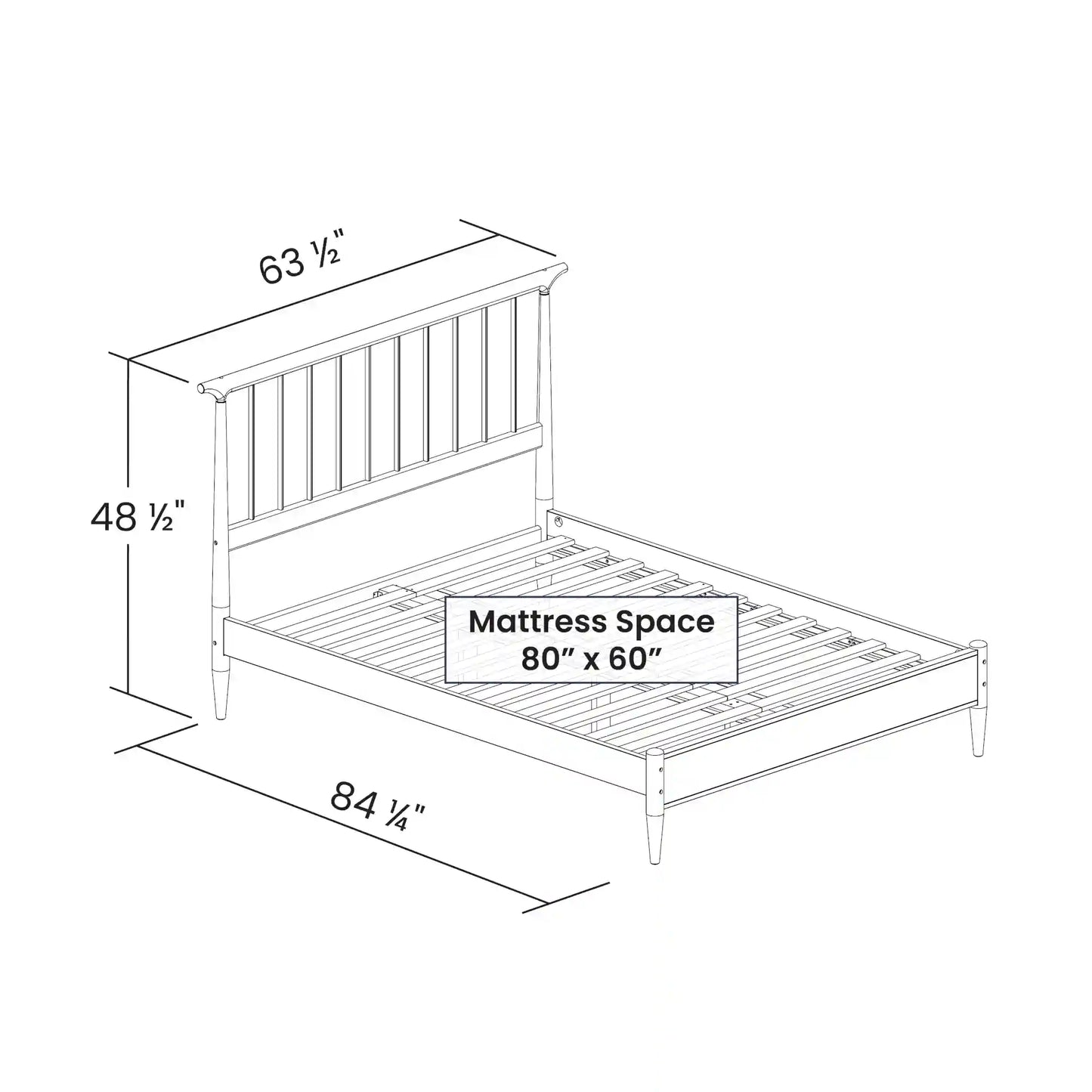 Mid Century Spindle Bed