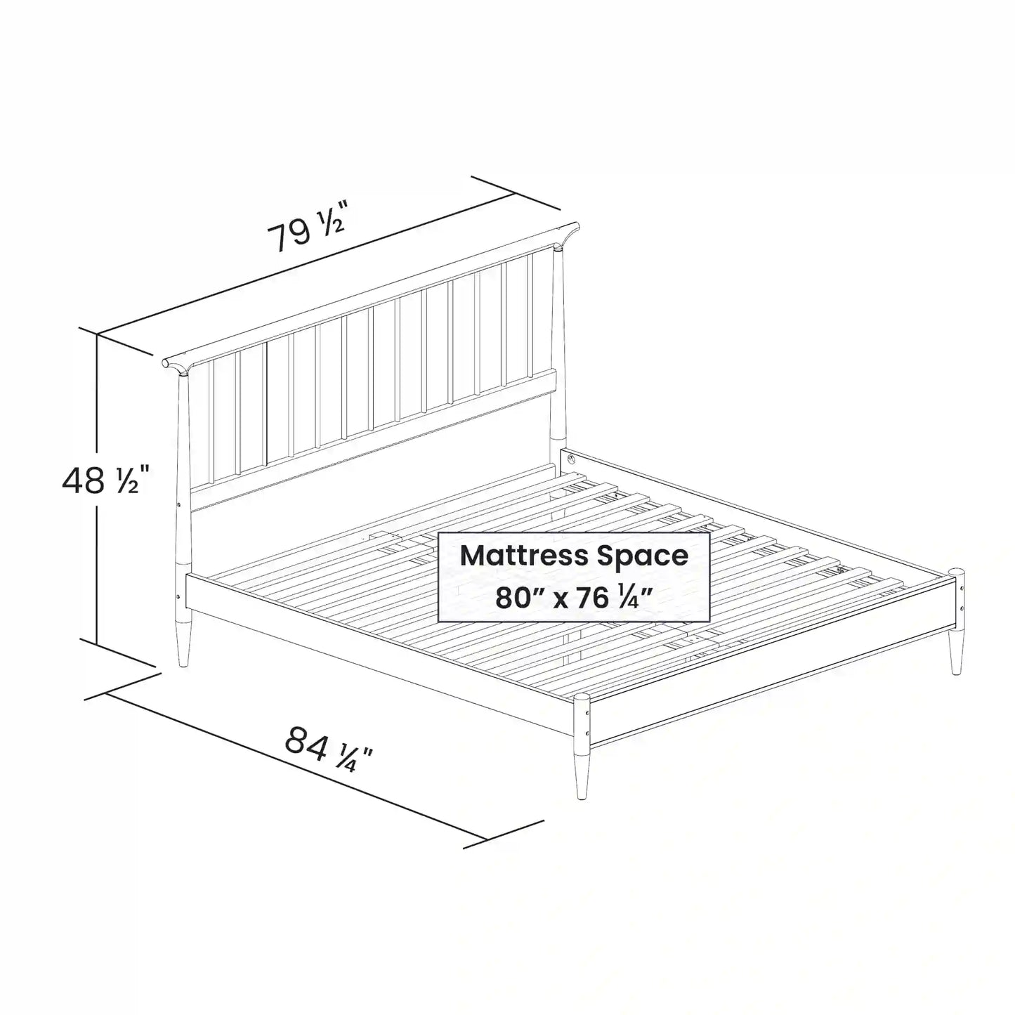 Mid Century Spindle Bed