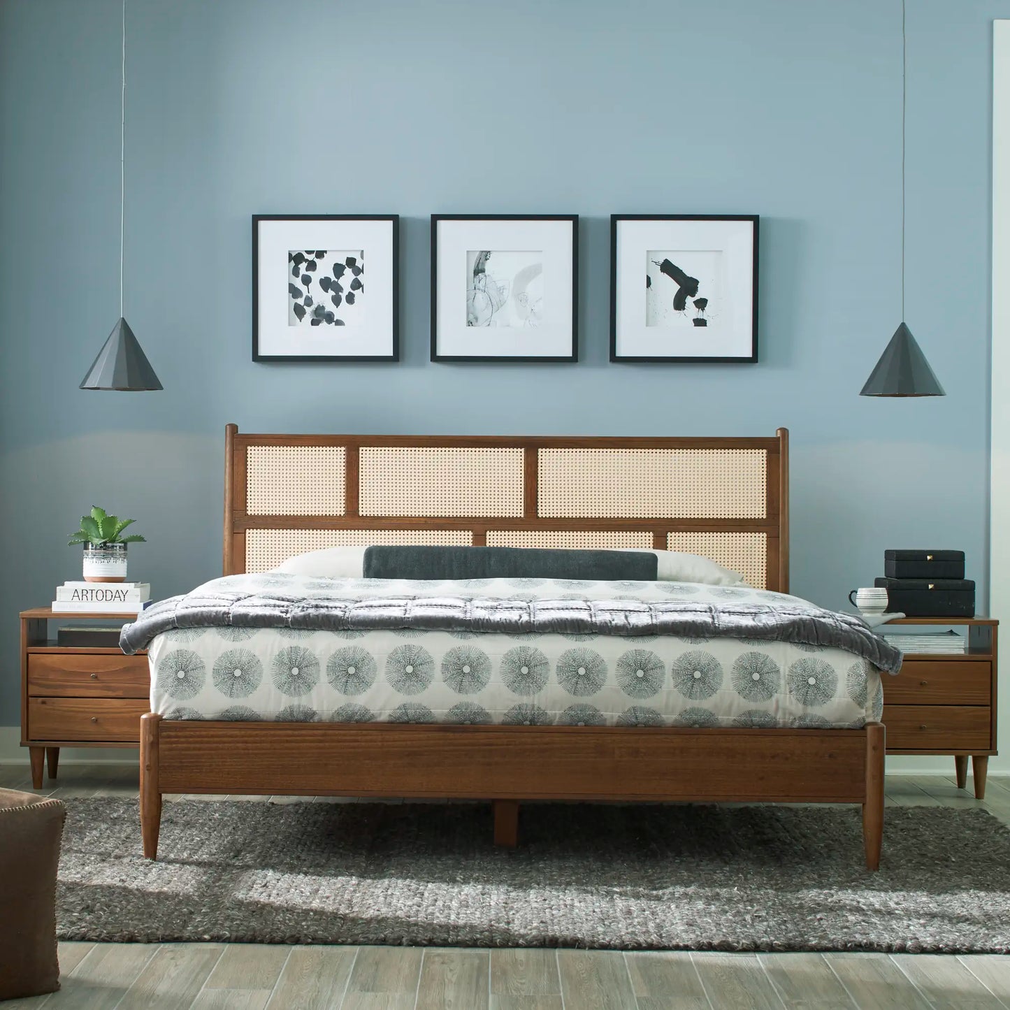 Mid Century Cane Bed