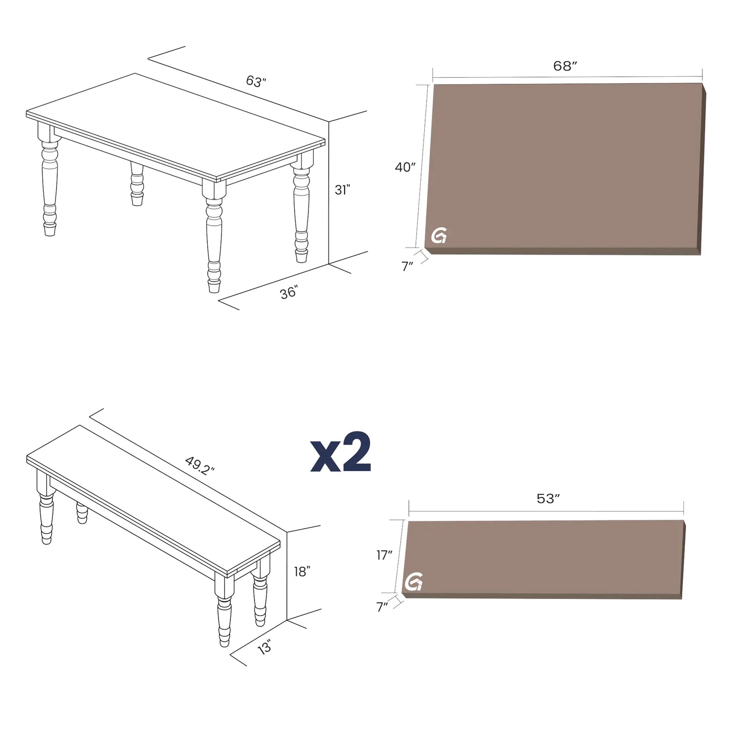 Valerie Dining Set (3-Piece)