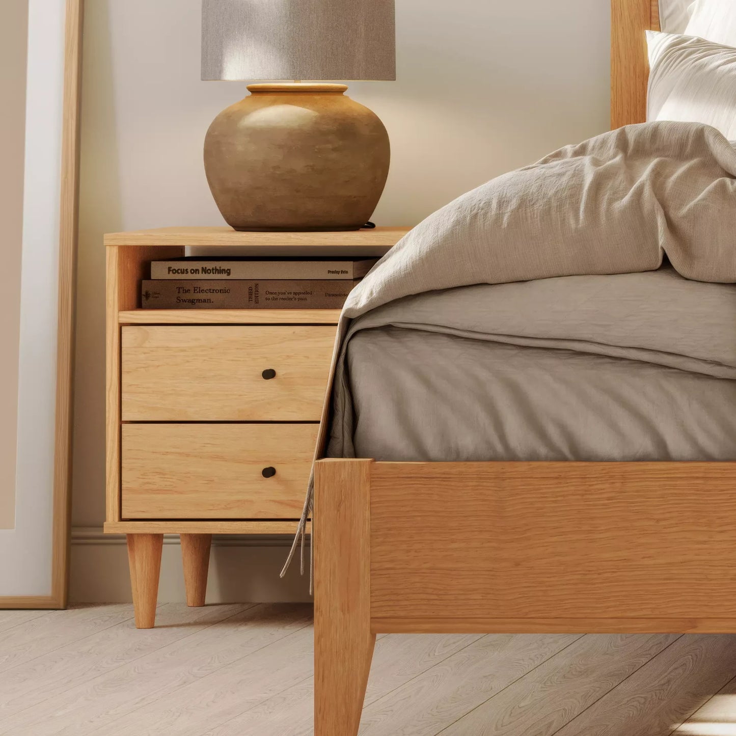 Mid Century Two-Drawer Nightstand