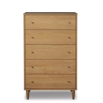 Grain Wood Furniture Mid Century 5-Drawer Chest - Brushed Walnut