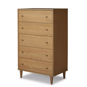 Grain Wood Furniture Mid Century 5-Drawer Chest - Brushed Walnut Grain Wood Furniture Mid Century 5-Drawer Chest - Brushed Walnut