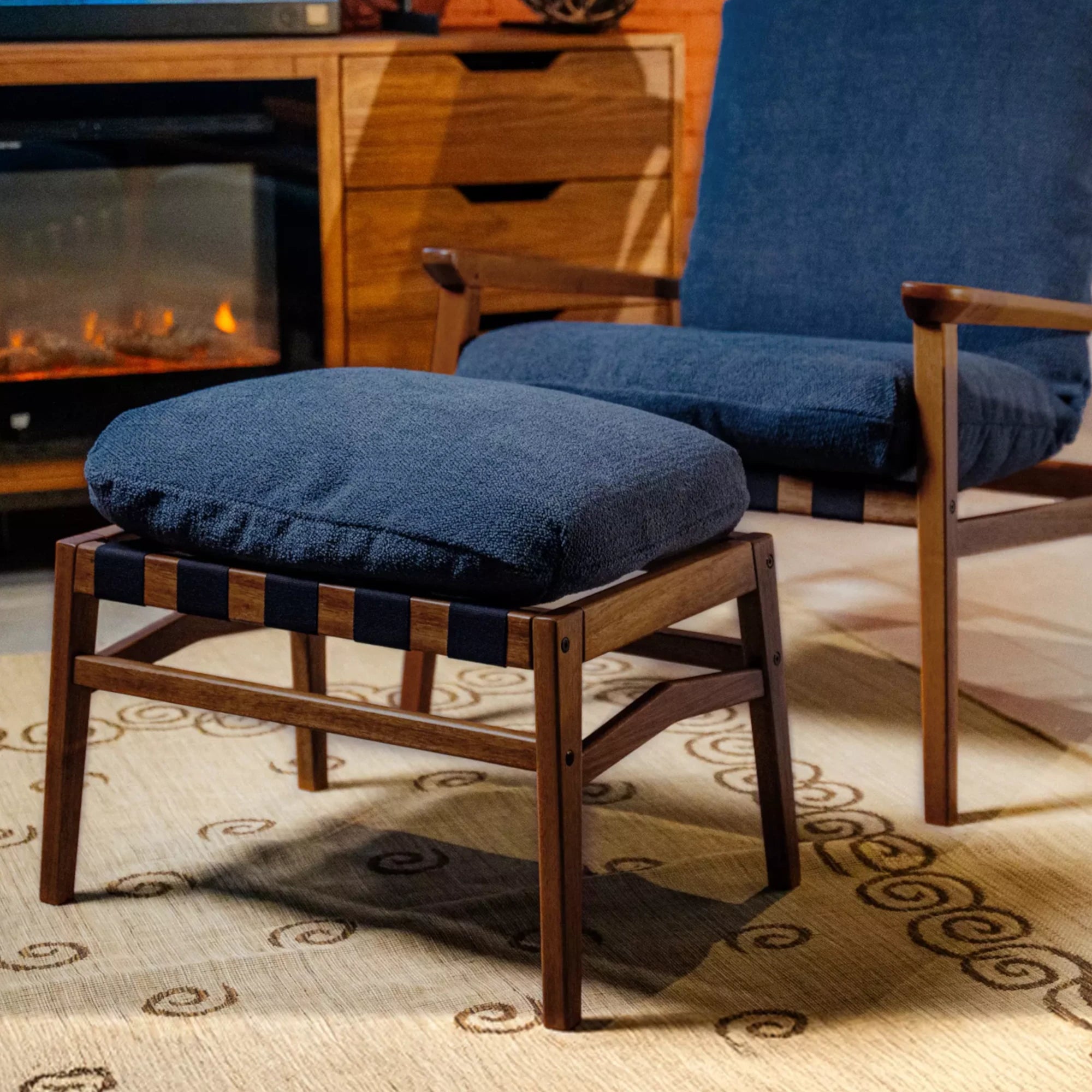 Mid Century Rocking Chair + Ottoman