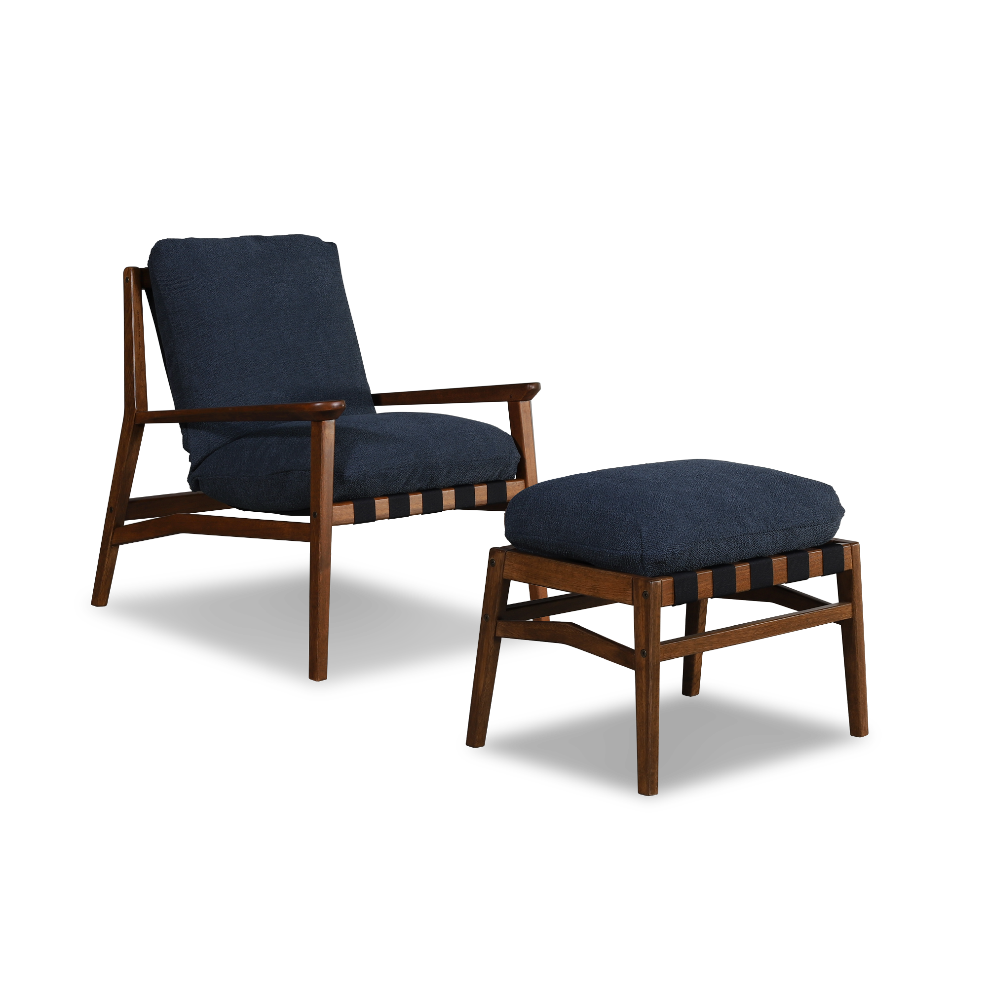 Mid Century Lounge Chair + Ottoman