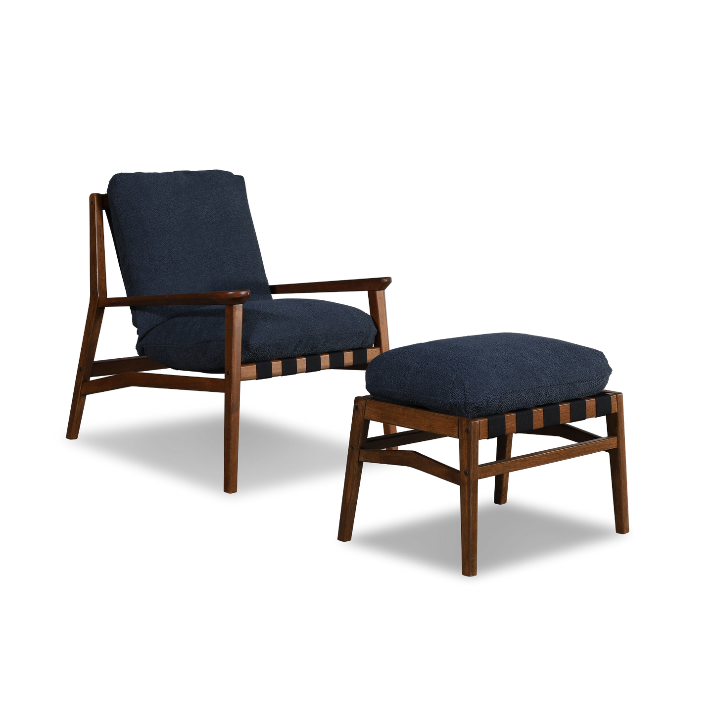 Mid Century Lounge Chair + Ottoman