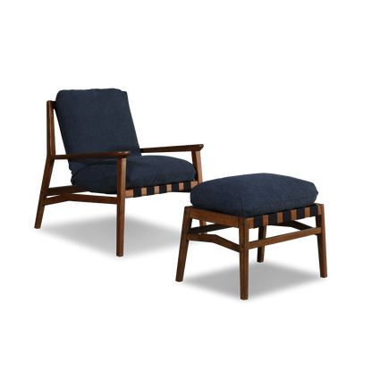 Mid Century Lounge Chair + Ottoman