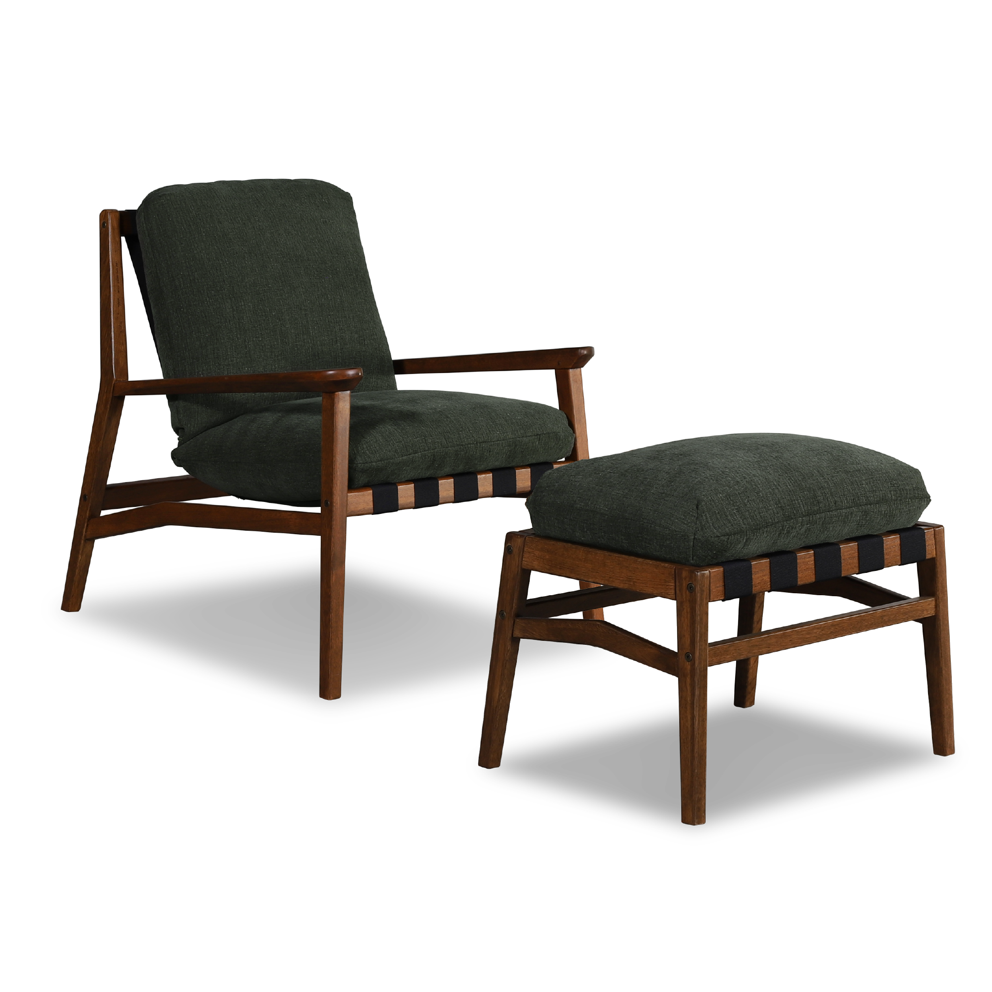 Mid Century Lounge Chair + Ottoman