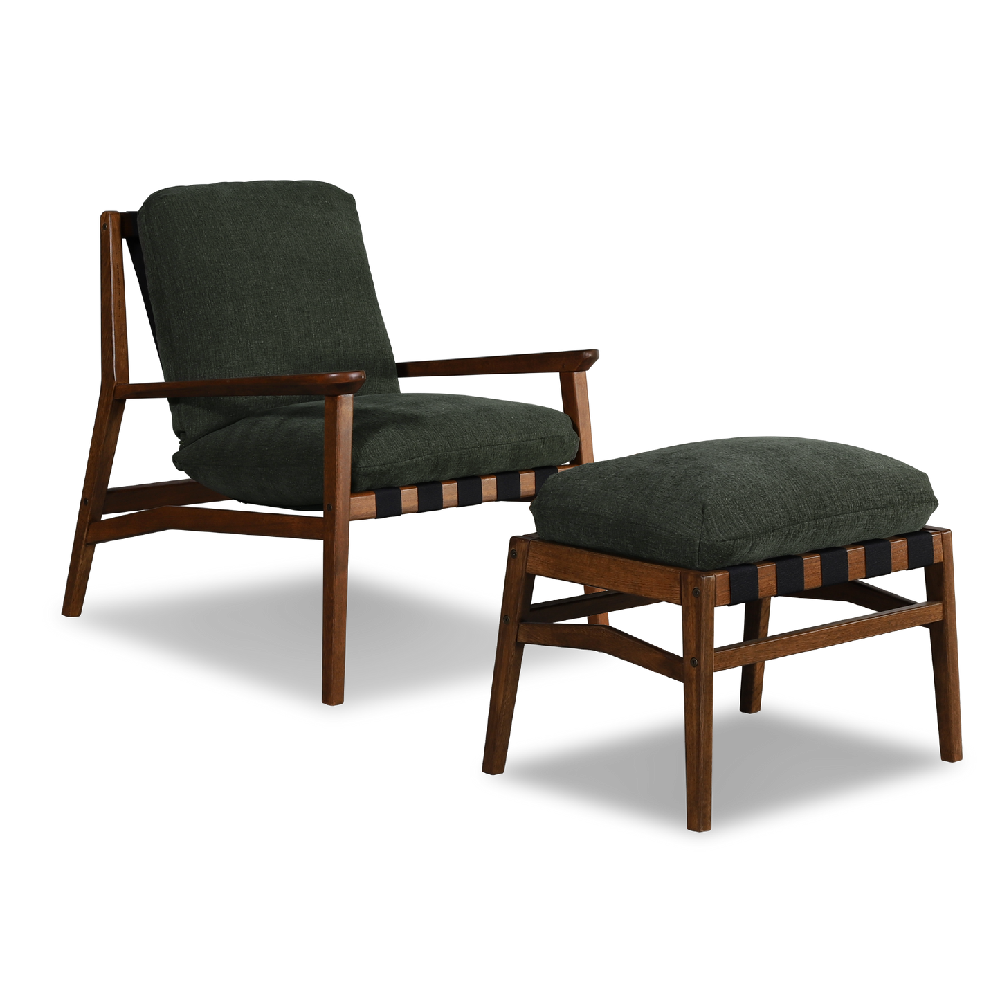 Mid Century Lounge Chair + Ottoman