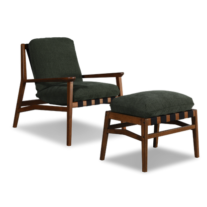 Mid Century Lounge Chair + Ottoman