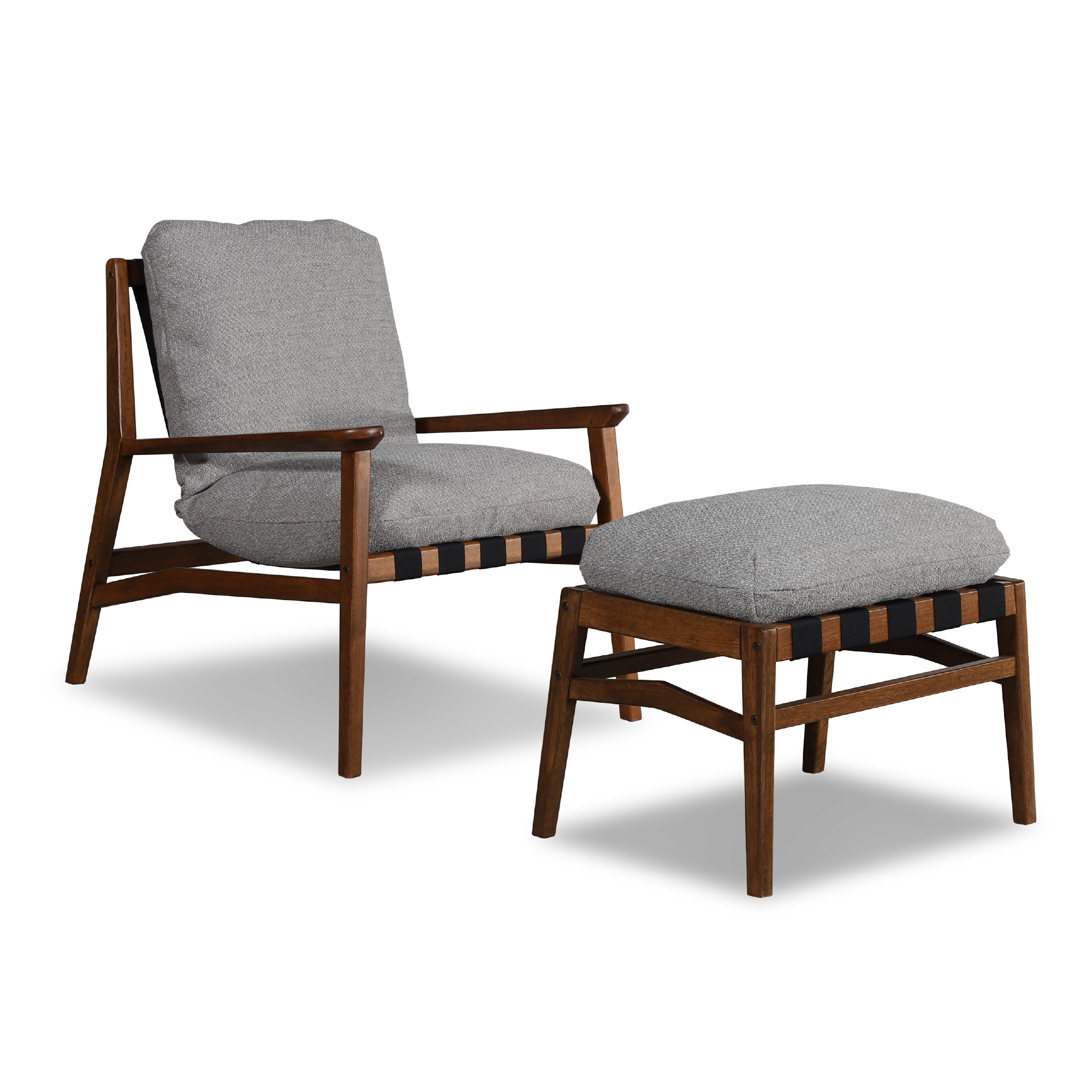 Mid Century Lounge Chair + Ottoman