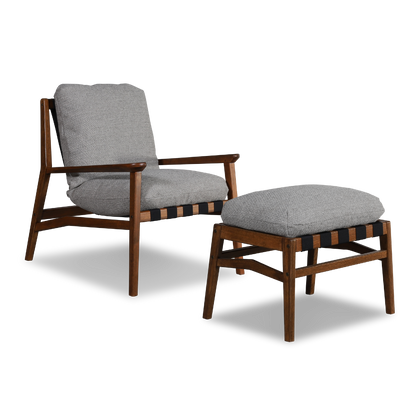 Mid Century Lounge Chair + Ottoman