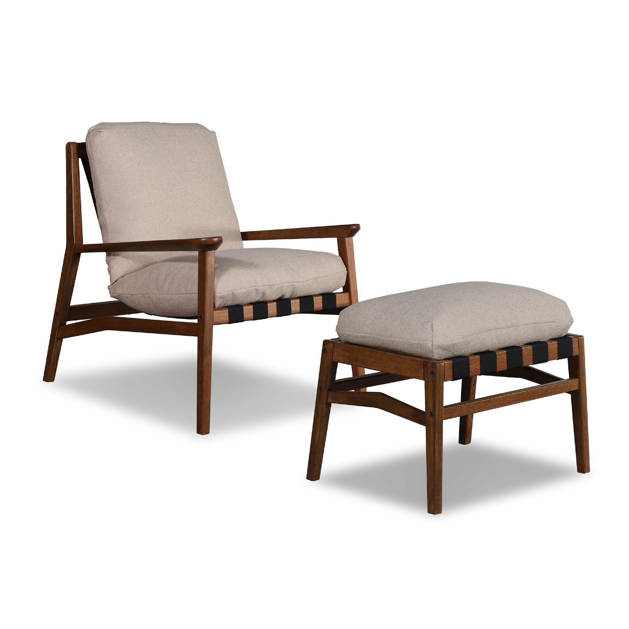 Mid Century Lounge Chair + Ottoman