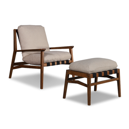 Mid Century Lounge Chair + Ottoman