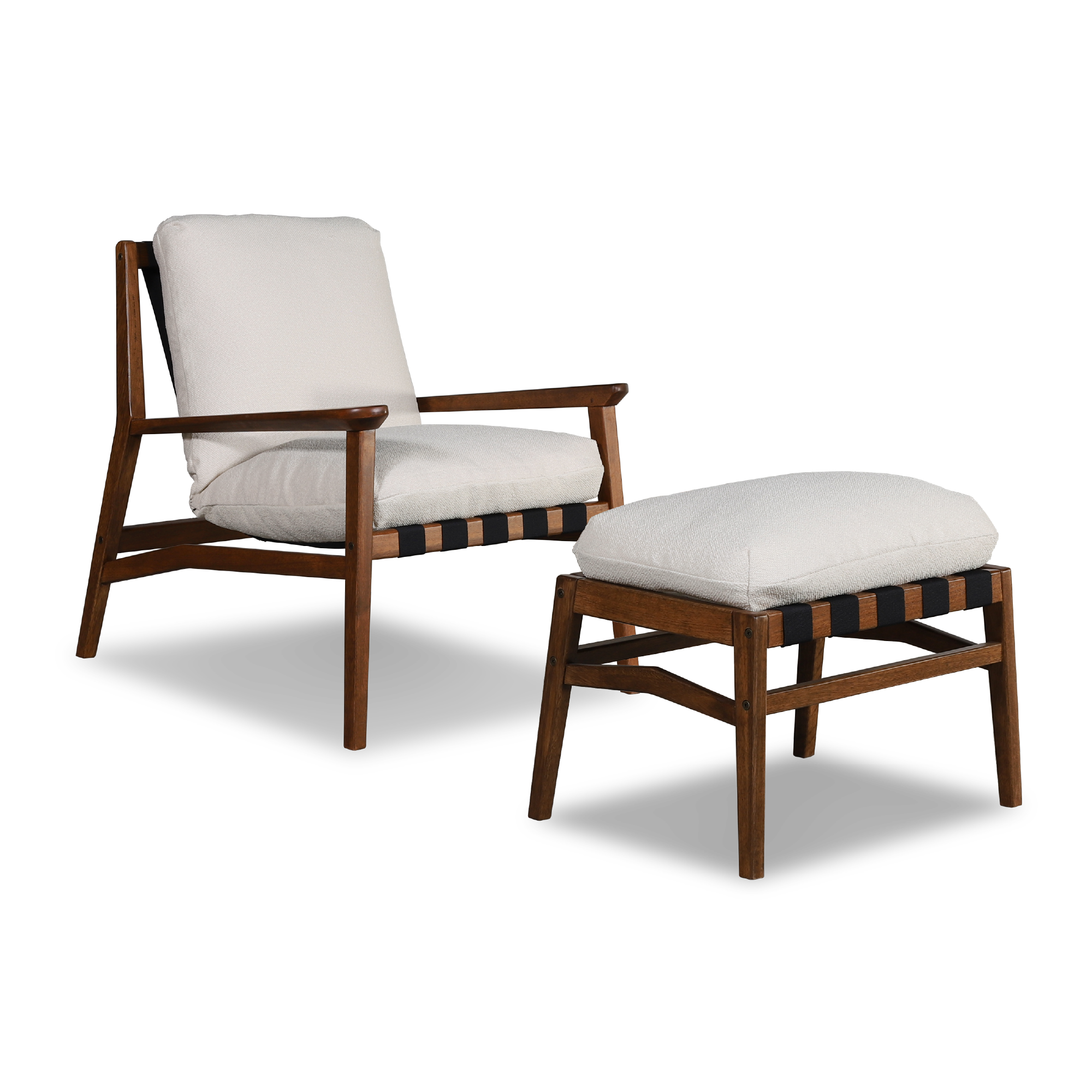 Mid Century Lounge Chair + Ottoman