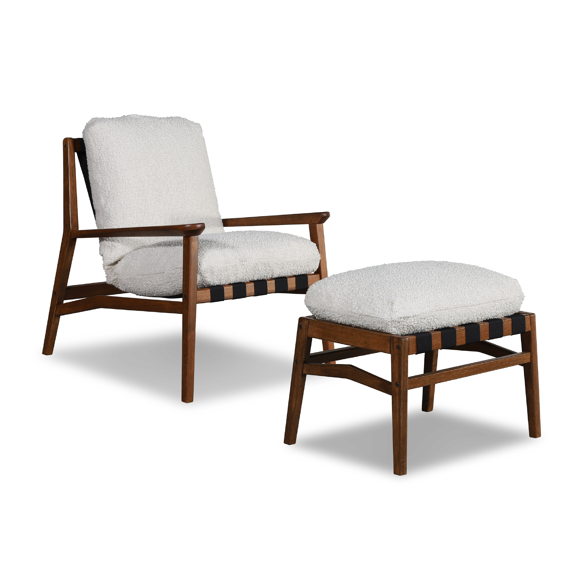 Mid Century Lounge Chair + Ottoman