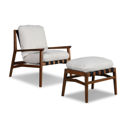 Mid Century Lounge Chair + Ottoman