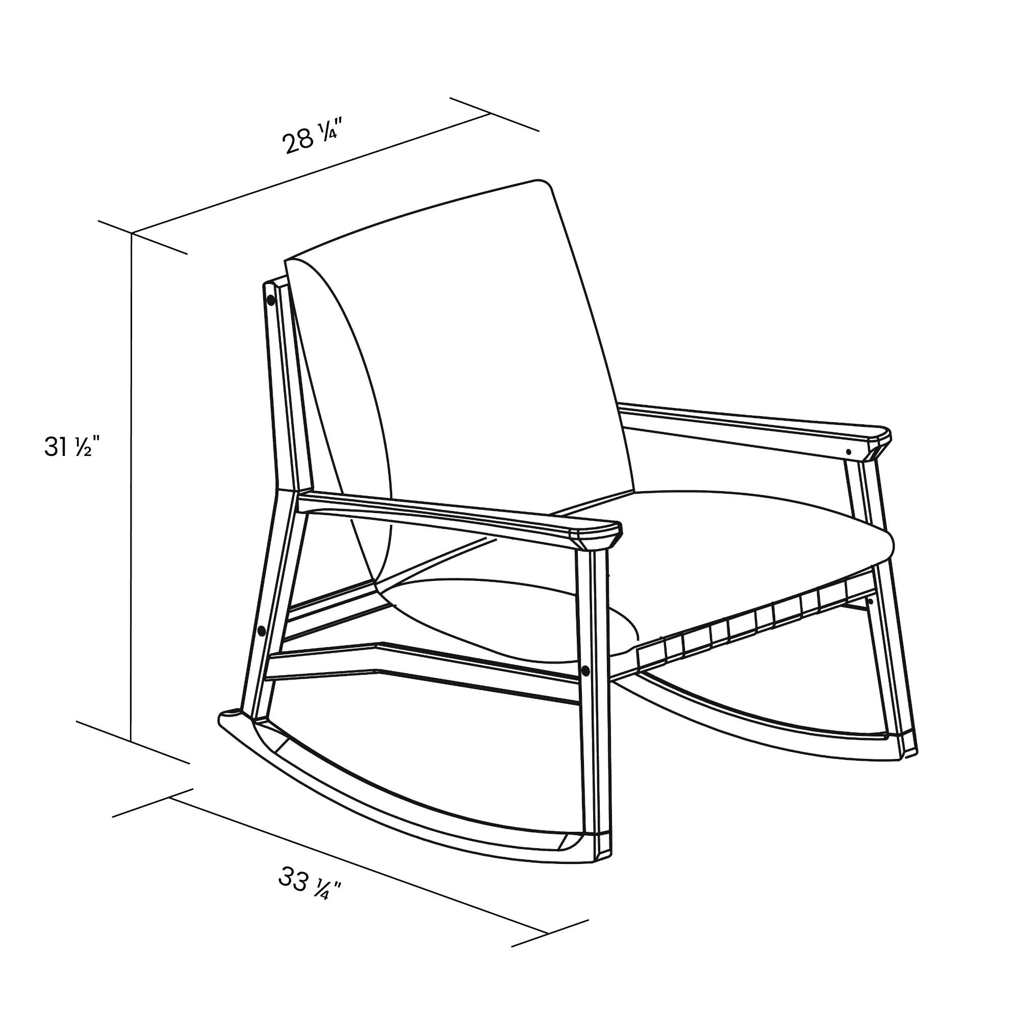 Mid Century Rocking Chair + Ottoman
