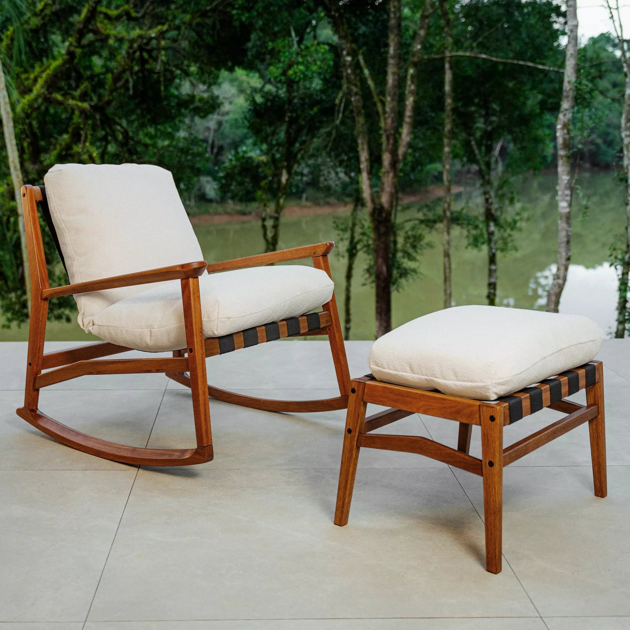 Mid Century Rocking Chair + Ottoman