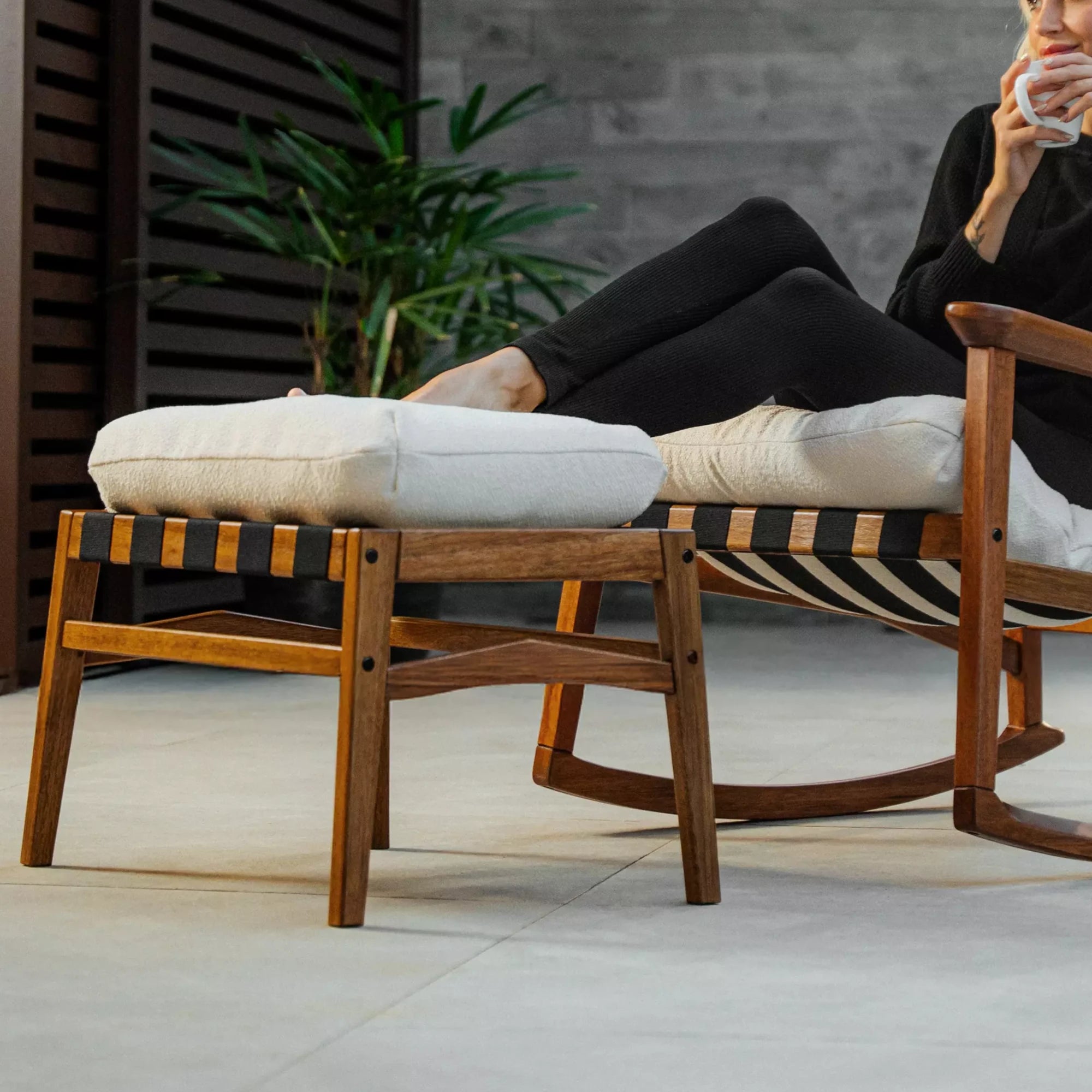 Mid Century Rocking Chair + Ottoman