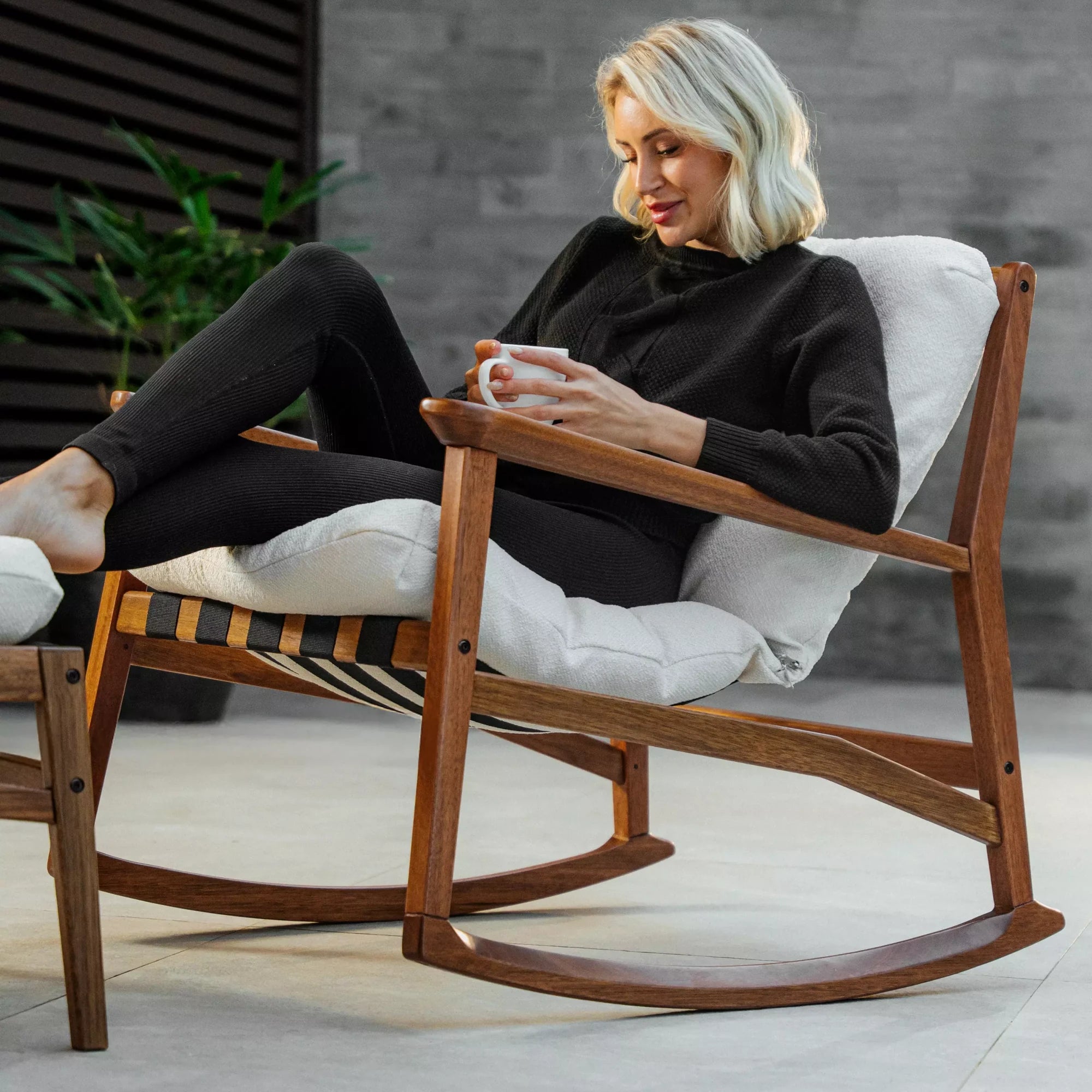 Mid Century Rocking Chair + Ottoman