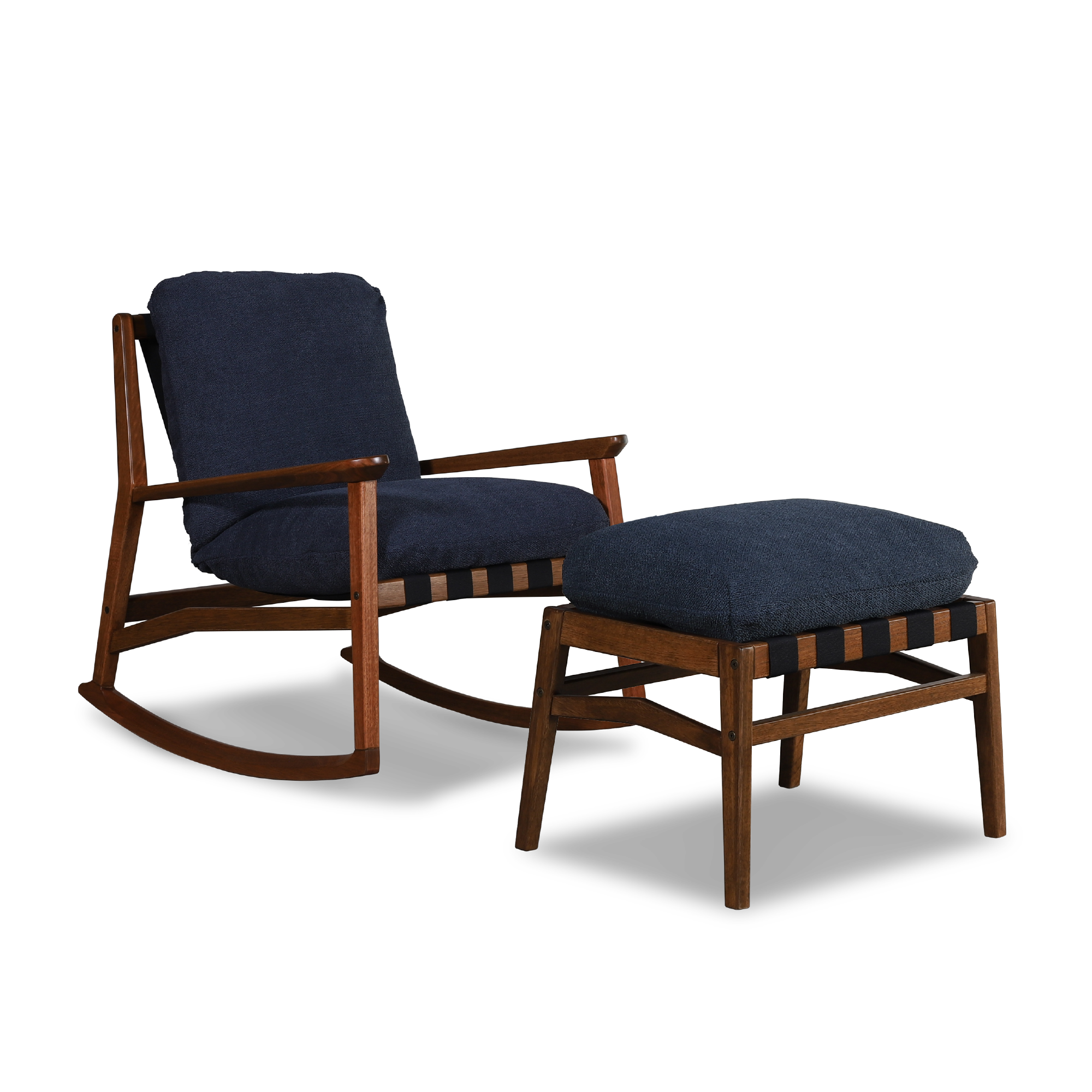 Mid Century Rocking Chair + Ottoman