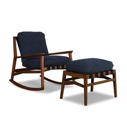 Mid Century Rocking Chair + Ottoman