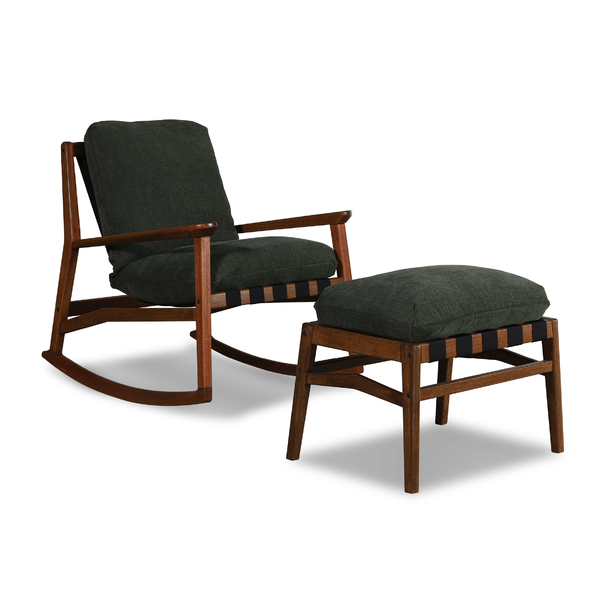 Mid Century Rocking Chair + Ottoman