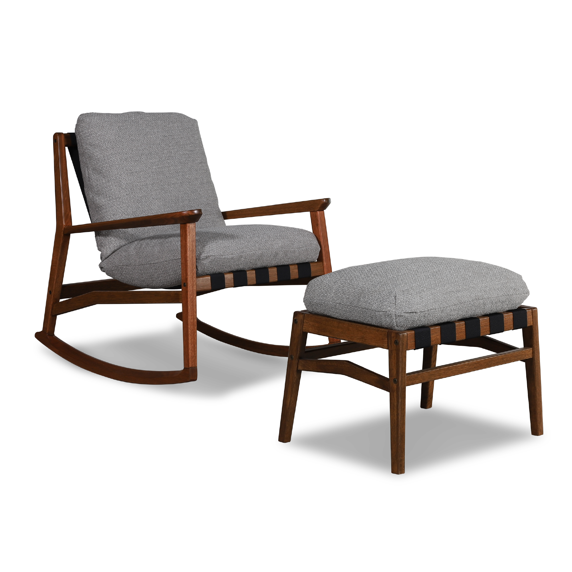 Mid Century Rocking Chair + Ottoman