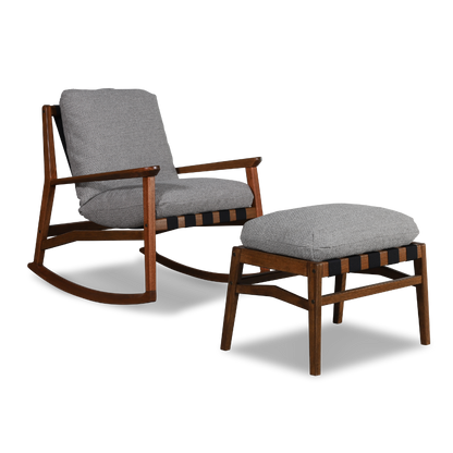 Mid Century Rocking Chair + Ottoman