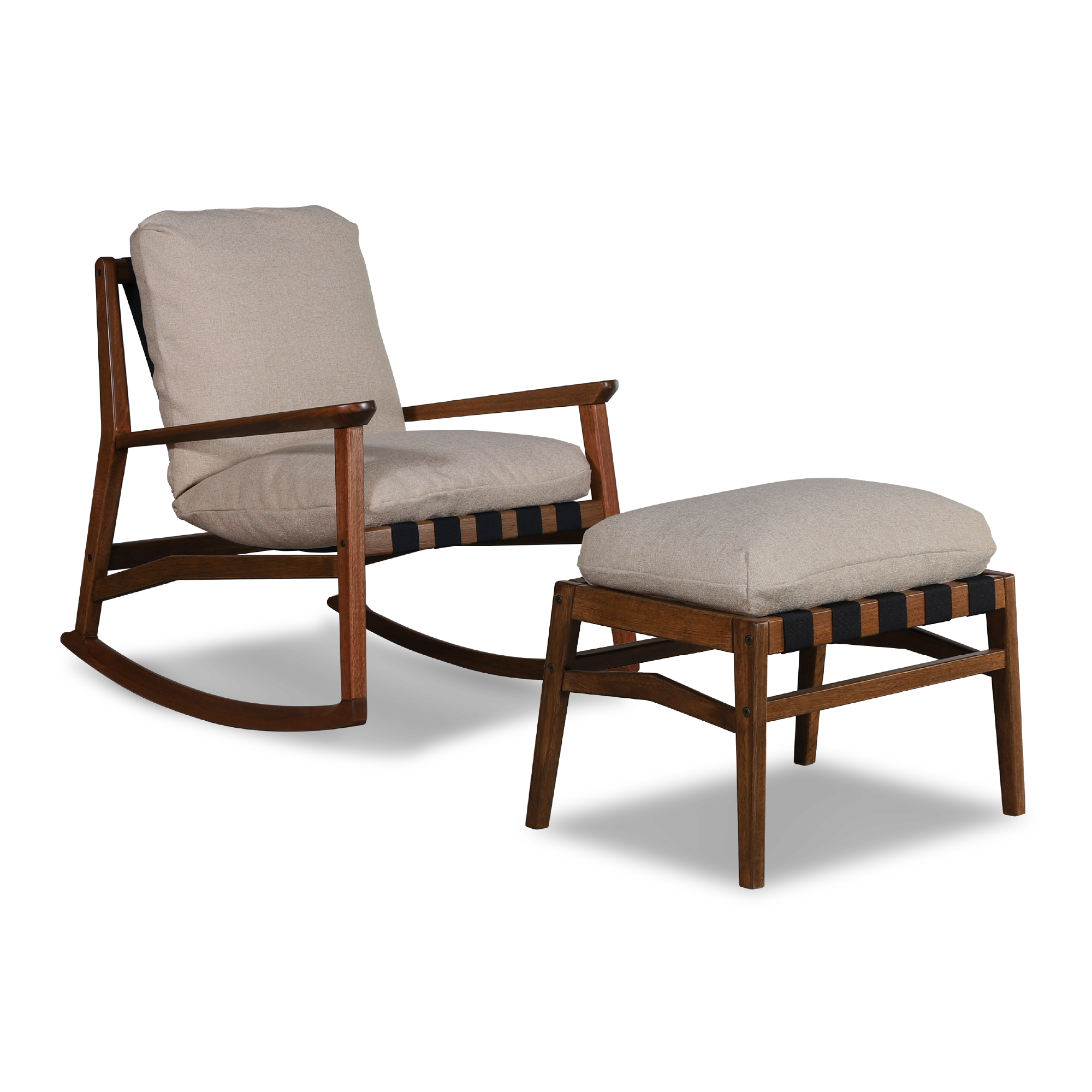 Mid Century Rocking Chair + Ottoman
