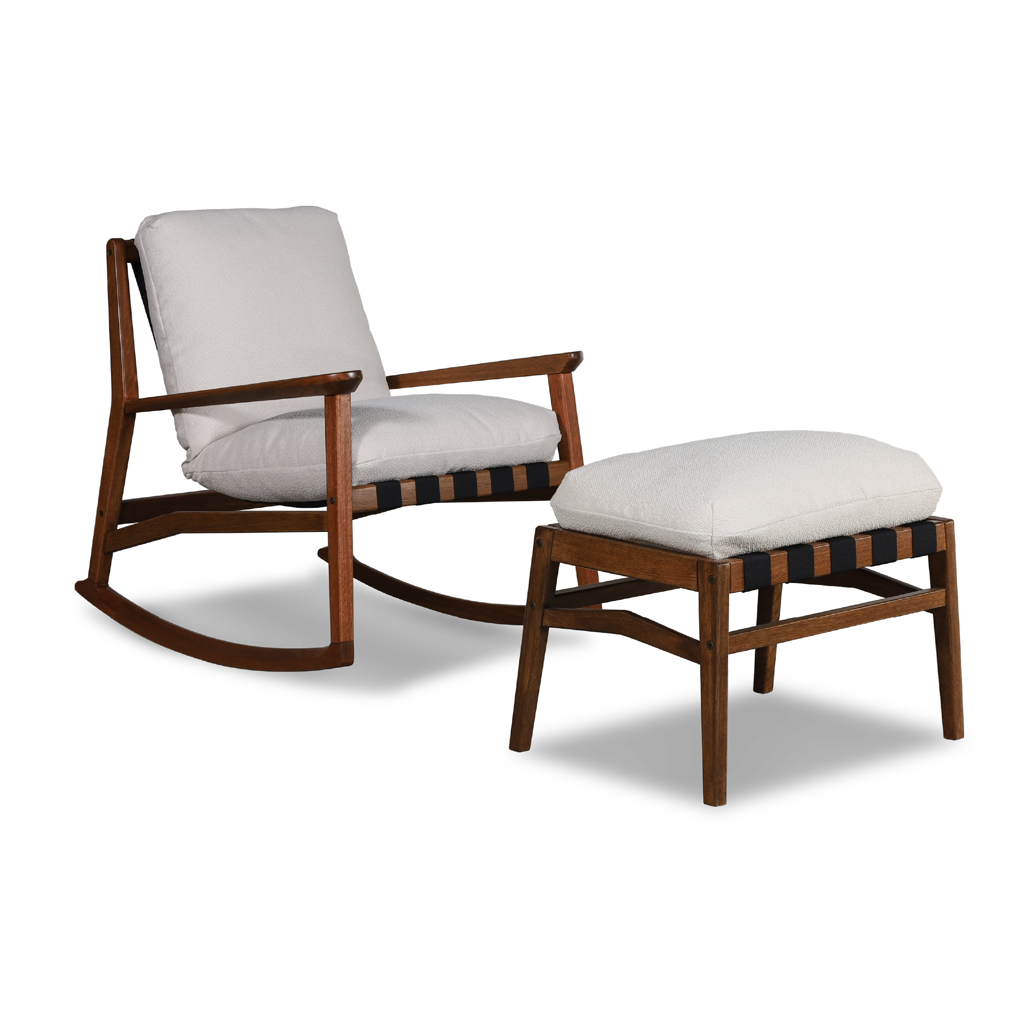 Mid Century Rocking Chair + Ottoman